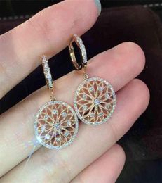 14K Gold Real Diamond Earring Round Hollow Wedding pure Gemstone for Women Peridot Bizuteria Drop Jewellery Orecchini 21062537817723642746