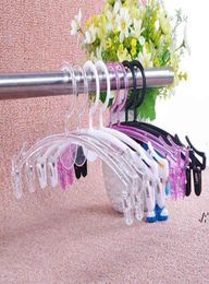 new Transparent plastic fashion panty hanger thickened bra hangers with clip special underwear r clothing store CCA130399616565