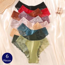 Women's Panties BZEL 6PCS/Set Fashion Lace Briefs Woman Breathable Comfortable Underwear Sexy Lingerie Hollow Out Underpants