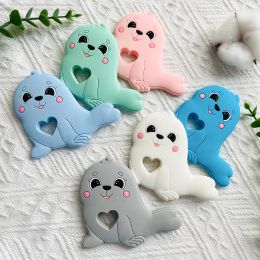 Blocks 510pcs New Sea Lion Silicone Beads Cartoon Animal Dental Care Pendant DIY Pacifier Chain Accessories Baby Toys