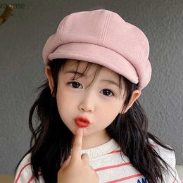 Caps Hats Autumn e Winter Childrens News Boys Hat Hat Boys and Girls Octogonal Hat Retro Gereta Casual Soft Visor Chap