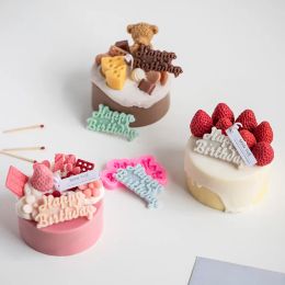 Candles Ecofriendly Creative Simulation Birthday Cake Candle Mould Donut Circle Decor Silicone Mould Chocolate Biscuit Mould Resin Moulds