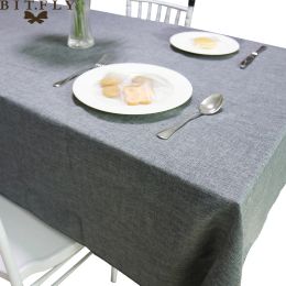 Pads Imitated Linen Tablecloth Gray Khaki kitchen table Decorative Rectangular Table Cover Tea Cloth coffee table for living room