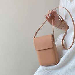 Drawstring 2024 Crossbody Bags Women Mini PU Leather Shoulder Purses And Handbags For Girls Ladies Phone Simple Solid Designer Bag