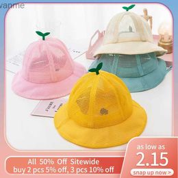 Caps Hats Cute childrens summer sun hat breathable Panama Basin hat solid color childrens fisherman hat baby bucket hat boys and girls sunshade hat WX