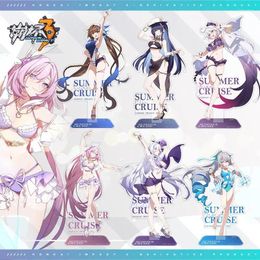 Keychains Honkai Impact 3rd Leisurely Summer Series Acrylic Figure Stand Model Desk Decor Standing Sign Collection Ornaments For Fans Gift