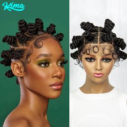 Knotless Braids Synthetic Box Braided Hair Twist Braided Buns Full Lace African Braiding Hair For Black Women 240430