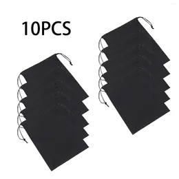 Storage Bags 10PC Black Banded Bag Travel Shoe 18.89 13.18inch Can Store Toys Balls Miscellaneous Items Clothes Sheets