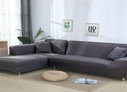Grey Colour Elastic Couch Sofa Cover Loveseat Cover Sofa Covers for Living Room Sectional Slipcover Armchair Furniture7869718