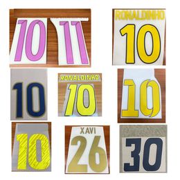 Retro Nameset A.Iniesta Ronaldinho Xavi Henry Suarez Puyol Eto David Villa Ibrahimovic Printing Soccer Patch Badge