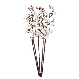 Decorative Flowers 5 Pcs Fake Cherry Home Decor Artificial Plum Blossom Bouquet Wedding Decoration