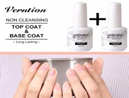 Verntion Bottom Gel 15ml No Wipe Top Base Coat UV Nail Gel No Sticky Nail Polish Easy Clean Foundation UV Polish 03gm8878331