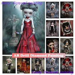 Stitch Halloween Horror Cartoon Doll 5D Diamond Painting New Art AB Diy Drill Portrait Mosaic Embroidery Cross Stitch Kit Home Decor