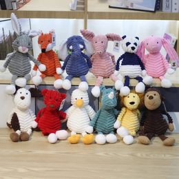 Striped Animal Pendant Doll New Striped Animal Plush Toy Rabbit Doll Grab Machine Doll Gift Wholesale