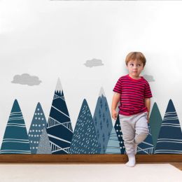 Stickers Nursery Adventure Mountain Mural Decal Woodland Playroom Baby room Decor Removable Vinyl Wall Sticker