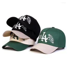 Ball Caps Unisex LA Rose Embroidery Snapback Baseball Spring And Autumn Outdoor Adjustable Casual Hats Sunscreen Hat