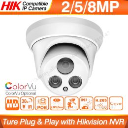 System Hik Compatible 5mp Dome Poe Ip Camera 8mp Security Cctv Camera Colorvu Ir 30m H.265 P2p Plug&play Surveillance Camera