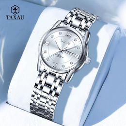 Wristwatches TAXAU High Quality Elegant Women's Quartz Watches Stainless Steel Fashion Waterproof Watch For Women Original Lady Wrist