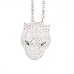 HalslaceThickness Rhodium plattiert Weiße Gold Panther Halskette für Ladies3002602