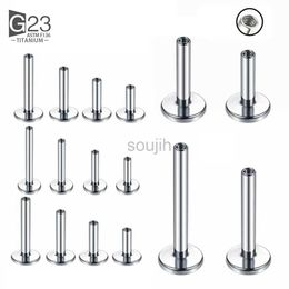 Body Arts 10PCS G23 Titanium Labret 16G 18G 4/14mm Rod Internal Thread Plug Septum Ear Lips Nose Piercing Tragus Body Jewellery Accessories d240503