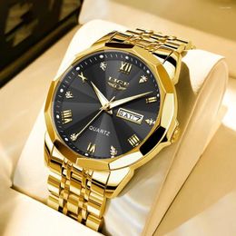 Wristwatches LIGE Top Watch Men Diver Waterproof Date Week Clock Sport Watches Mens Quartz Wristwatch Relogio Masculino Box