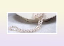 Long 65quot 78mm Genuine Natural White Akoya Cultured Pearl Necklace Hand Knotted1542056