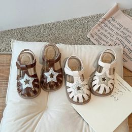 Unishuni Cute Baby Girls Sandal Child Soft Sole Close Toed Toddler Summer Shoe Princess Beige Brown Strap Gladiator 2231 240426