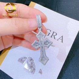 Designer Jewelry Hip Hop 48h Shipping Cross Charm GRA Certified VVS Moissanite Jewelry 925 Sterling Silver Hiphop Bling Iced Out Cross Pendant