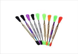 Stainless Steel Wax Dab Dabber Tool Smoking With Silicone Cap Oil Rigs Silver Gold Rainbow Dry Herb Tobacco Vape5844387