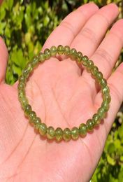 Beaded Strands Pc Natural Peridot Bracelet Round Beads Crystal Healing Stone Fashion Jewellery Gift For WomenBeaded8901247