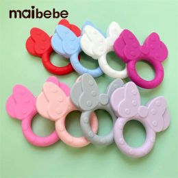 Blocks 5/10pcs Silicone Teether Cartoon Mouse Head Animal Food Grade Silicone Teething Toys For Teeth Tiny Rod Baby Teether Gifeg