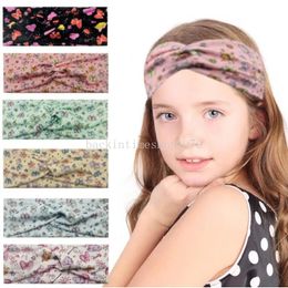 new kids cross Headbands cute printing Hair Sticks Hair Bows child workout headband Hair Accessories