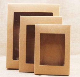 20pcs DIY Paper Box with Window Whiteblackkraft Paper Gift Box Cake Packaging for Wedding Home Party Muffin Packaging9356784