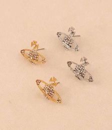 Earrings Fashion trend Jewellery ins Personalised planet earrings creative Saturn Diamond female9736599