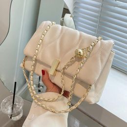Shoulder Bags Spring Fashion Small Square For Women 2024 Soft Leather Flap Design One Bag Lady Commuter Handbags Purses
