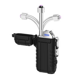Rechargeable Dual Arc Retractable Rotary Hose Seal Waterproof Lighter With Outdoor Lighting