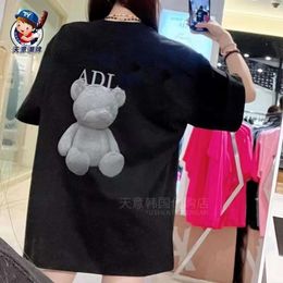 2023 Women's Designer Black T Shirt Men's Women's Brabd Print Durable Cotton Toy Bear Casual T Shirt 540