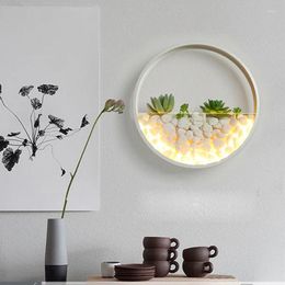 Wall Lamp Nordic Plant Creative Bedside Bedroom Simple Living Room Stair Led Light Modern Dining Hall Aisle Lights