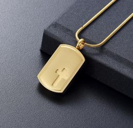 H777 Gold Tone Newest 2020 Women Gift Necklace Blank Engravable Stainless Steel Cremation Jewellery Locket Rectangle Pendant Cask6142990