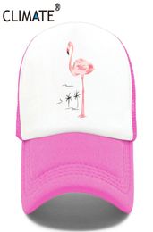 CLIMATE Flamingo Cap Girls Women Hat Pink Rose Cap Cute Lovely Summer Caps Hat Hip Hop Mesh Baseball Caps for Women2915723