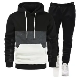 Men's Tracksuits Sportswear High Quality 2-piece Suit Or Hooded Sweatshirt Sweatpants Casual Jogging Patchwork Clothing