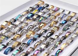 100pcslot Fashion Multicolor Stainless Steel Love Rings For Women Men Different Style Party Gifts Jewelry Whole6921324