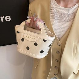 Shoulder Bags Women's Bag 2024 Spring/Summer High-quality Polka Dots Basket Versatile Spliced Single Crossbody Handheld