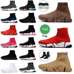 Top quality Casual Shoes platform Triple S black white walk Red Breathable Graffiti Sneakers Race Sock Shoes 1.0 2.0 mens Booties womens Speed trainers Sports Outdoor