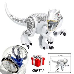 Other Toys Jurassic World Building Blocks Dinosaur Character Blocks and Escape Gyroscope Tyrannosaurus Rex Assembled Childrens ToysL240502