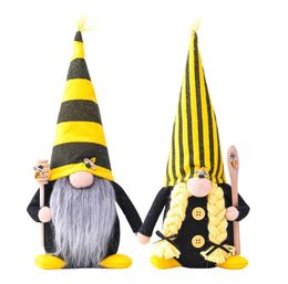 party decoration Nordic Bumble Bee Striped Gnome Lemon Faceless Doll Tree Hanging Ornament Decorative Plush toy Little Angel pende1075006