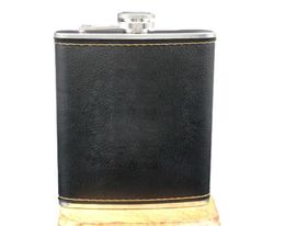 s High Quality Stainless Steel 9 Oz Hip Flask Leather Whiskey Wine Bottle Retro Engraving Alcohol Pocket Flagon With Box Gifts3569195