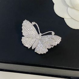 High Quality Letter butterfly Pins Brooch Various Celebrity Women Inlay Diamond Brooch Brand Designer Brooches Woman Accessories for Dinner Party