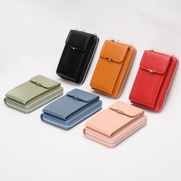 Mobile phone bag women's crossbody small bag storage bag fashionable large capacity one shoulder zero wallet wholesale 6 Colours