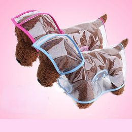 Transparent Fashion Hooded Pet Raincoat Simple Design Small and Medium Dog Clothes Rainy Season Casual Universal 240429